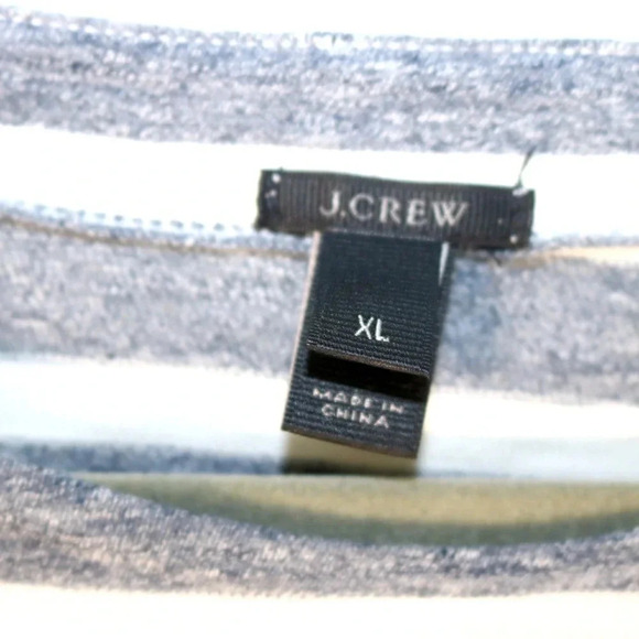 J. Crew woman’s pullover top. Gray and white stripes. Size Medium - Picture 3 of 7